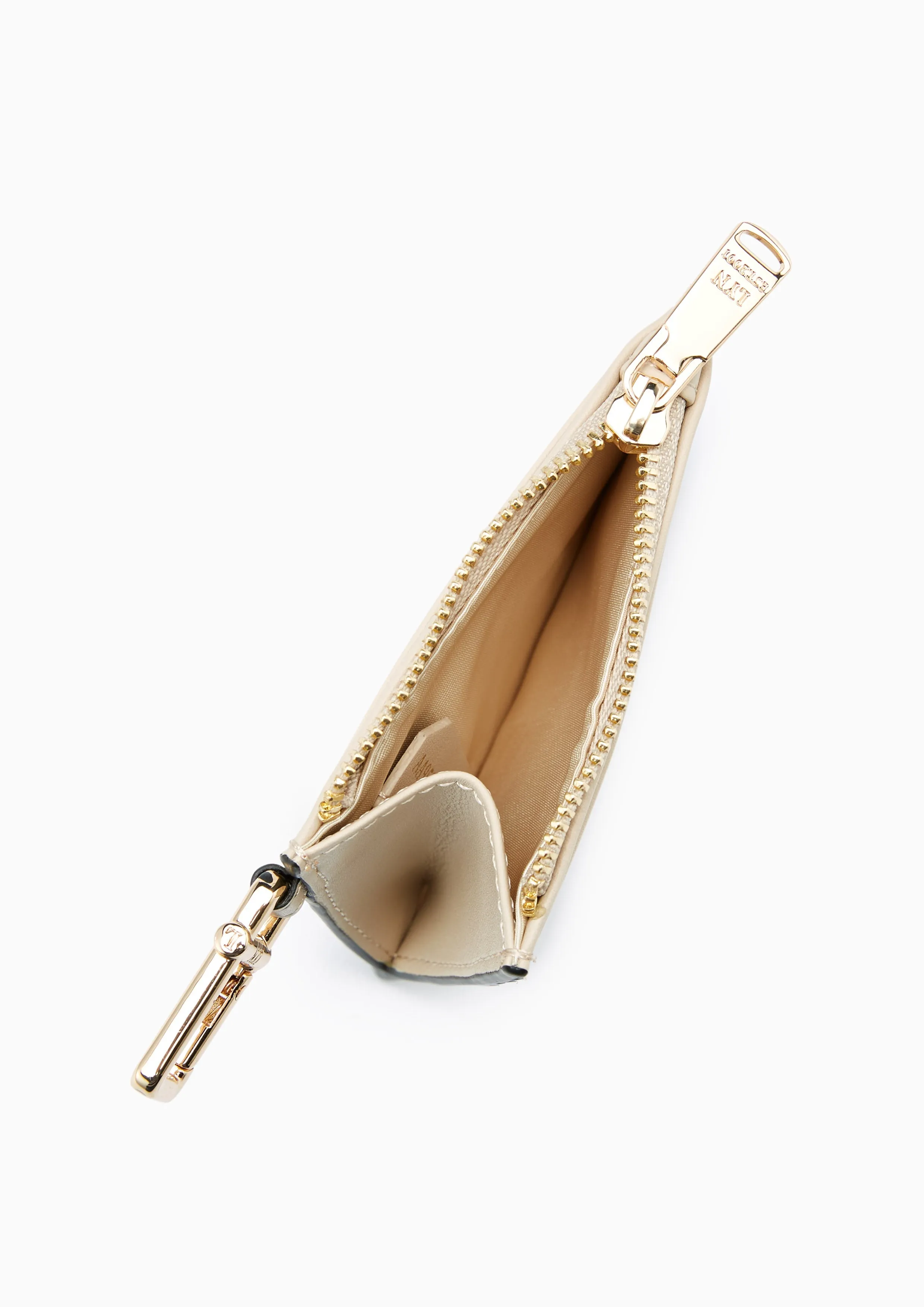 Nya Zipped Short Card Holder Beige