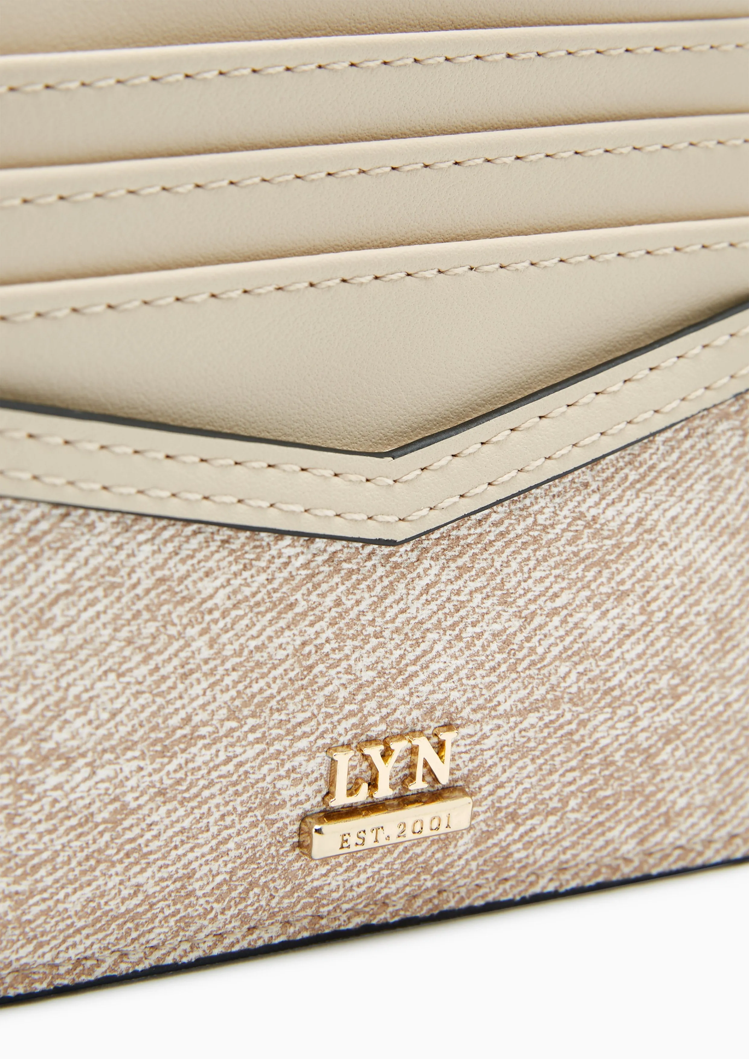 Nya Zipped Short Card Holder Beige