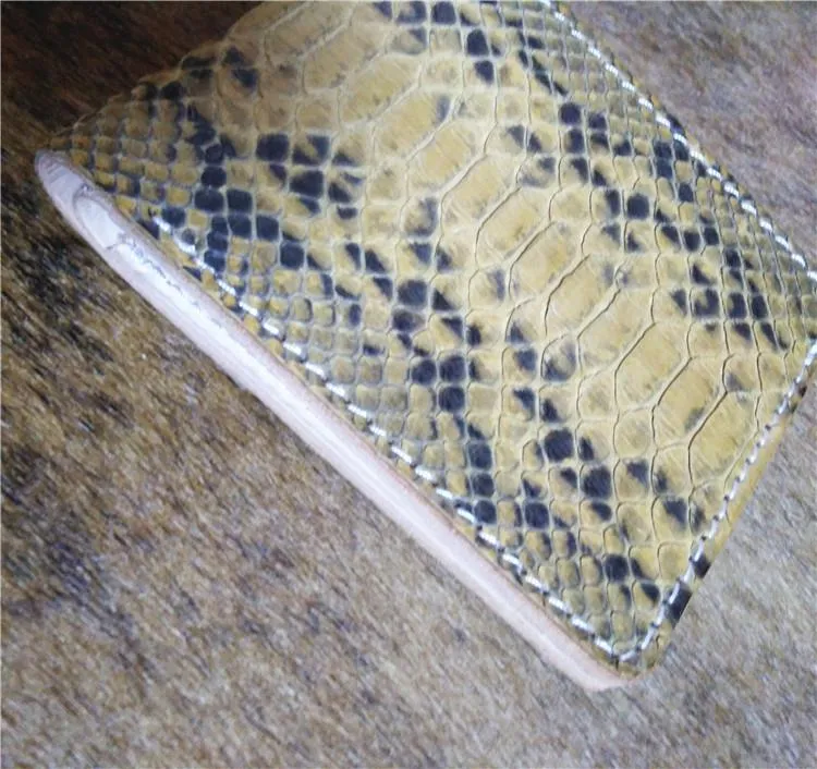 [On Sale] Handmade Cool Mens Snake Skin Bifold Small Wallet Slim billfold Wallet