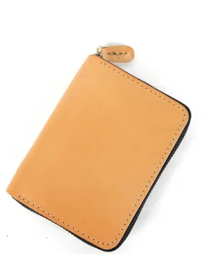 [On Sale] Handmade Cool Mens Zippers Leather Small Wallet billfold Wallets with Zippers