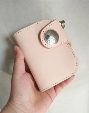 [On Sale] Handmade Mens Leather Biker Chain Wallets Cool Small Biker Wallet with Chain