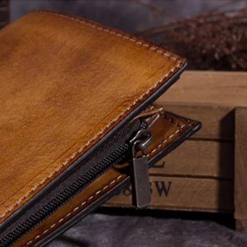 Purple Vintage Womens Leather Bifold Slim Brown Small Wallet BLue billfold Wallet Purse for Ladies
