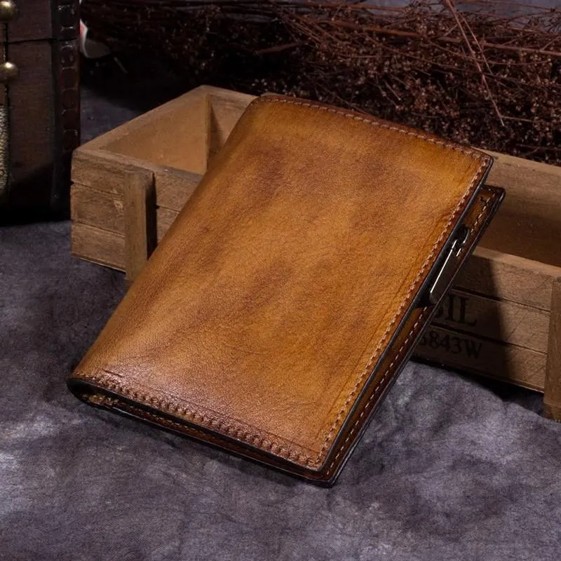 Purple Vintage Womens Leather Bifold Slim Brown Small Wallet BLue billfold Wallet Purse for Ladies