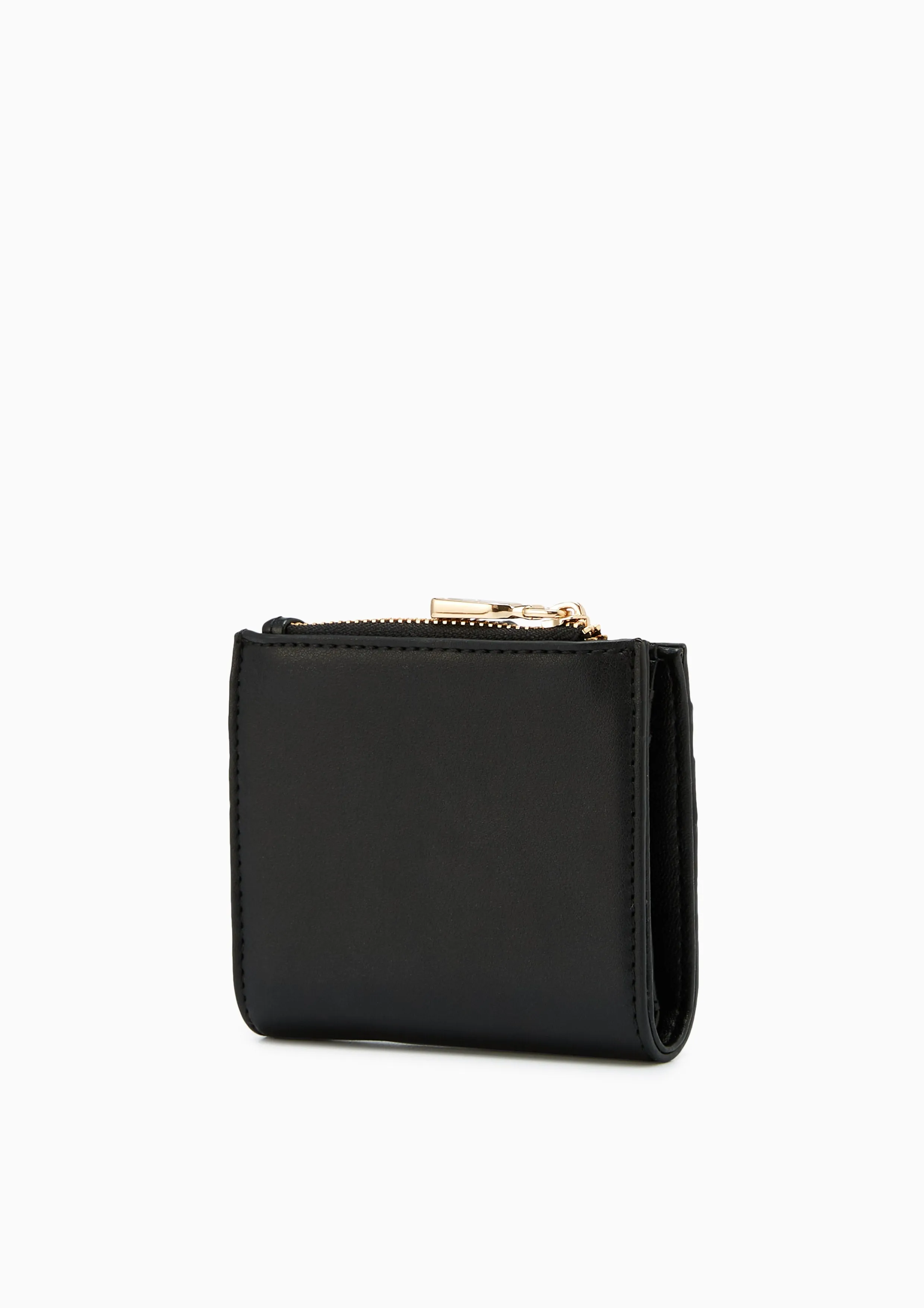 Re-Edit Marble Semi  Short Wallet Black
