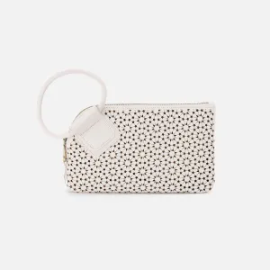 Sable Wristlet In Perforated Leather - Ecru Daisy Perf