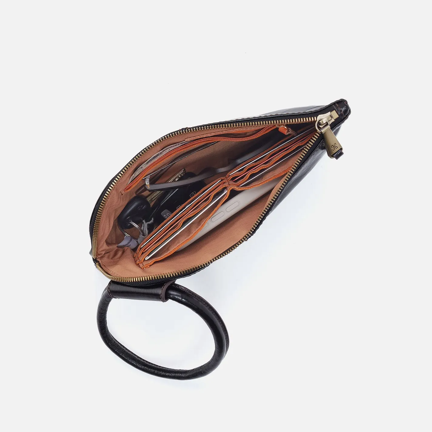 Sable Wristlet In Perforated Leather - Ecru Daisy Perf