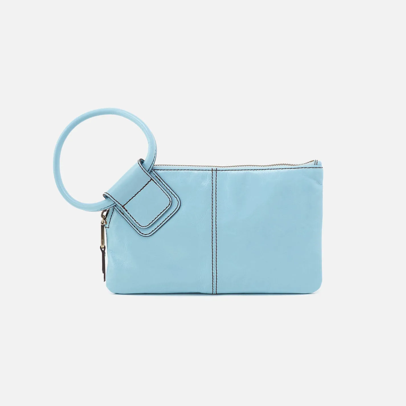 Sable Wristlet In Polished Leather - Stratosphere