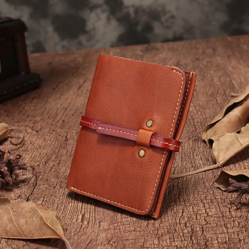 Slim Mens Brown Leather Vertical Small billfold Wallet Bifold Black Small Wallet for Men