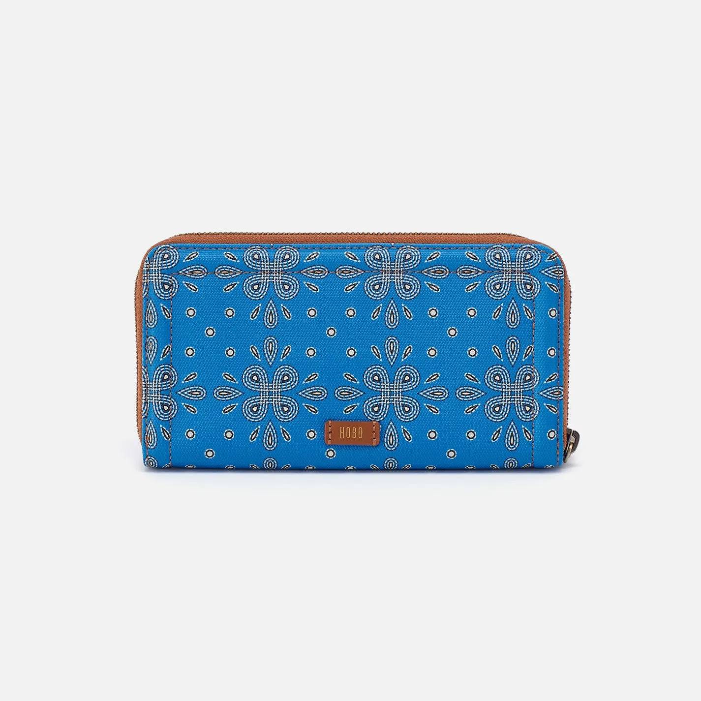 Soma Large Wallet In Coated Canvas - Blue Journey Bandana