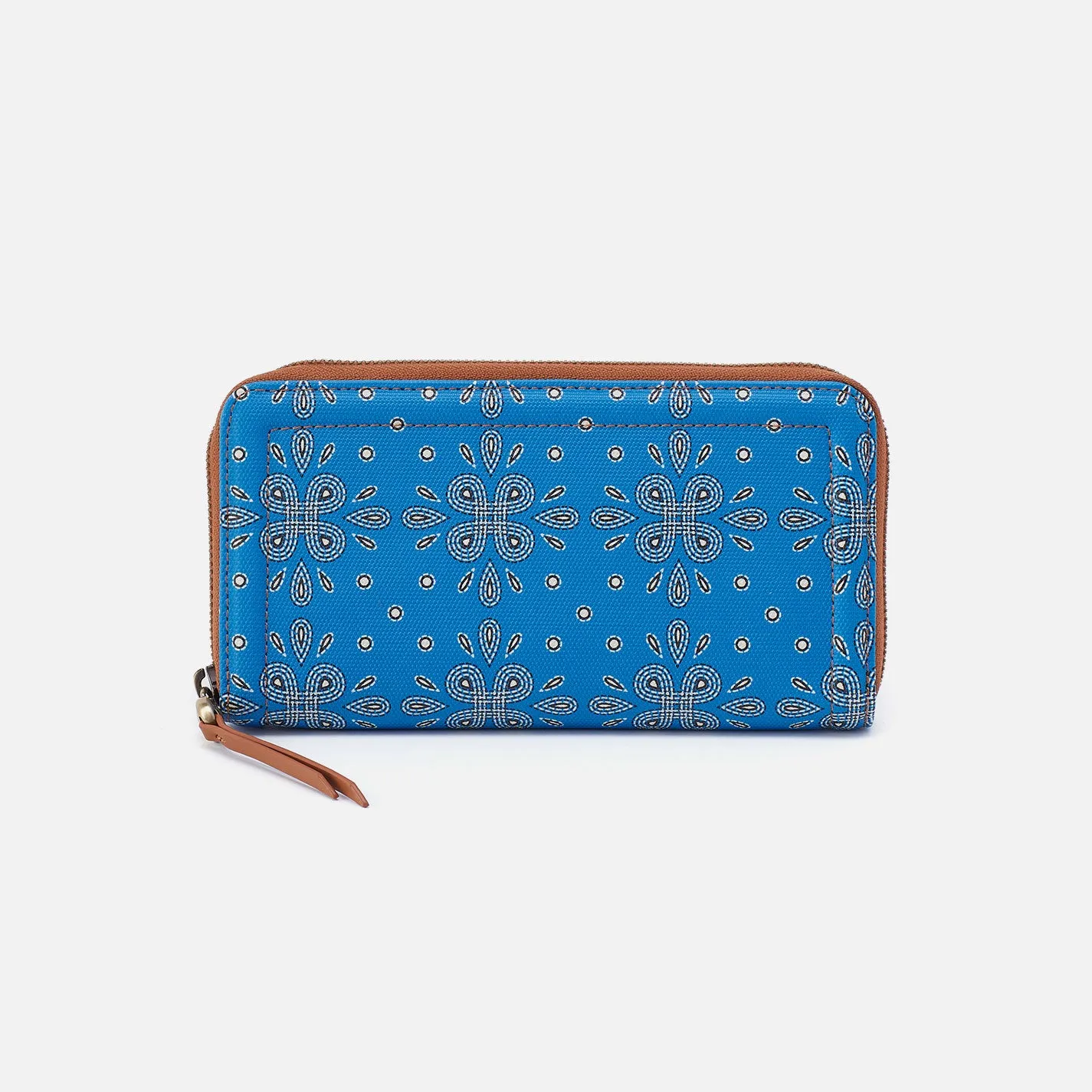 Soma Large Wallet In Coated Canvas - Blue Journey Bandana