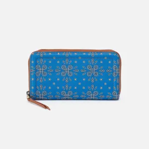 Soma Large Wallet In Coated Canvas - Blue Journey Bandana