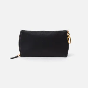Spark Double Eyeglass Case In Pebbled Leather - Black