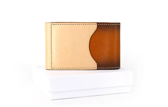 Unique Leather Mens Card Wallet Front Pocket Wallets Small Change Wallet for Men