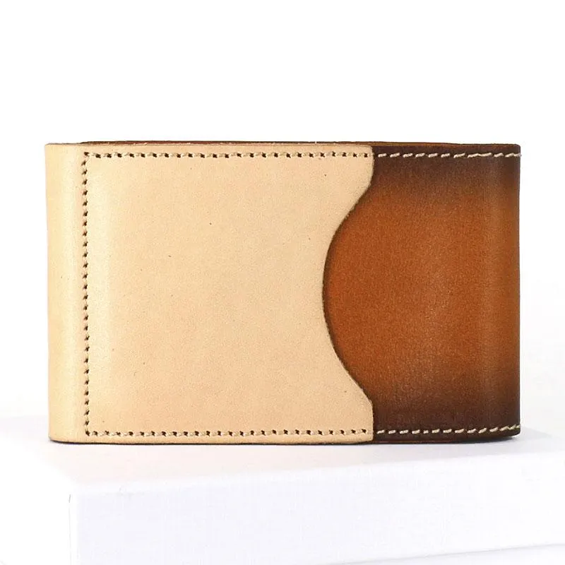 Unique Leather Mens Card Wallet Front Pocket Wallets Small Change Wallet for Men