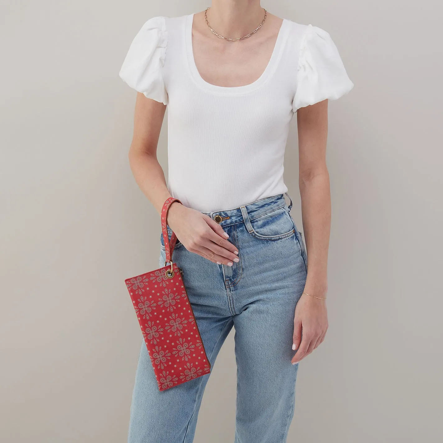 Vida Wristlet In Coated Canvas - Red Journey Bandana