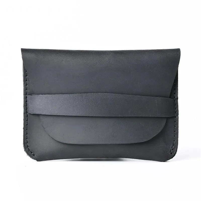 Vintage Brown Leather Men's Coin Holder Black Card Wallet Slim billfold Wallet For Men