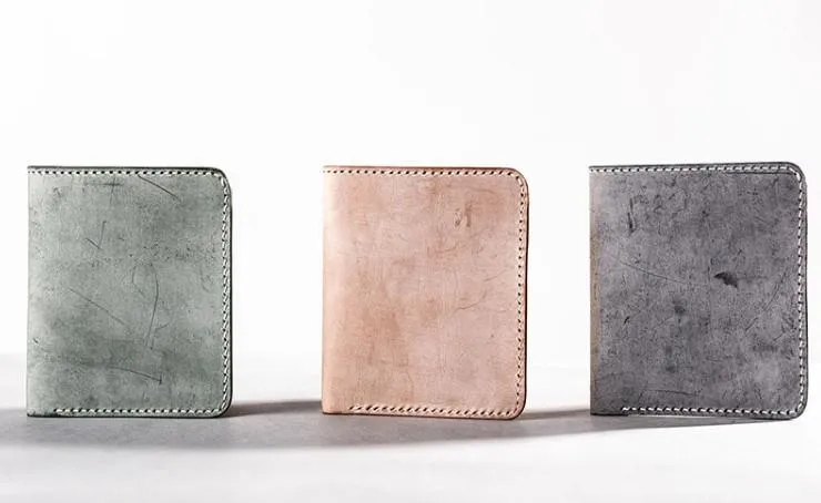 Vintage Handmade Leather Mens Small Wallet Bifold billfold Wallet for Men