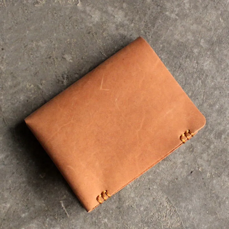 Vintage LEATHER Womens Small Wallet Bifold Leather billfold Wallet FOR Women