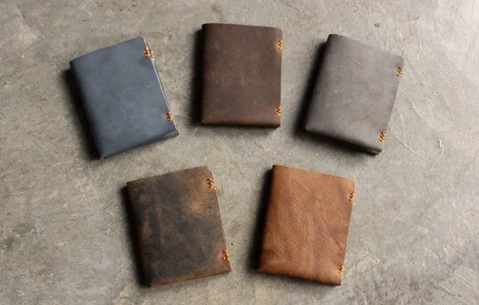 Vintage LEATHER Womens Small Wallet Bifold Leather billfold Wallet FOR Women