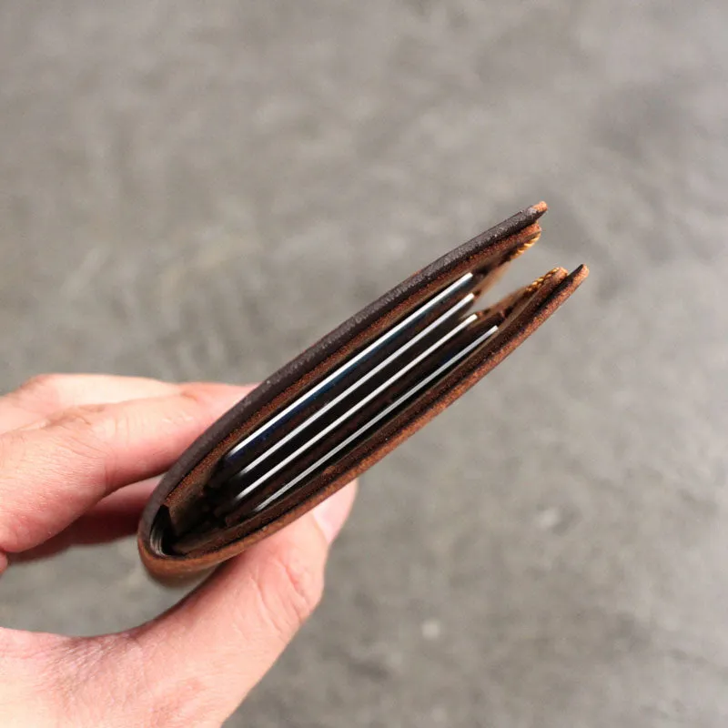 Vintage LEATHER Womens Small Wallet Bifold Leather billfold Wallet FOR Women