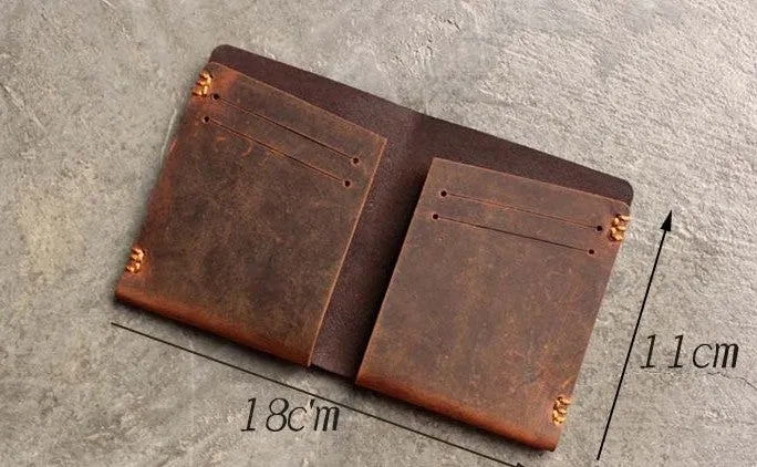 Vintage LEATHER Womens Small Wallet Bifold Leather billfold Wallet FOR Women