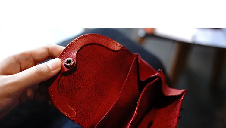 Vintage Women Coffee Leather Billfold Wallet Lace Coin Wallet Change Wallet For Women
