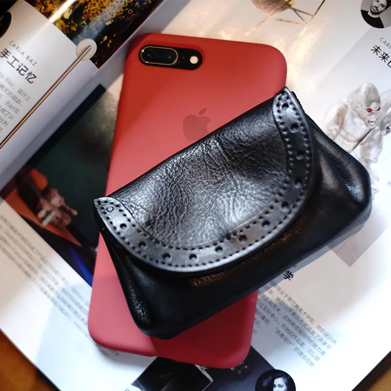 Vintage Women Coffee Leather Billfold Wallet Lace Coin Wallet Change Wallet For Women