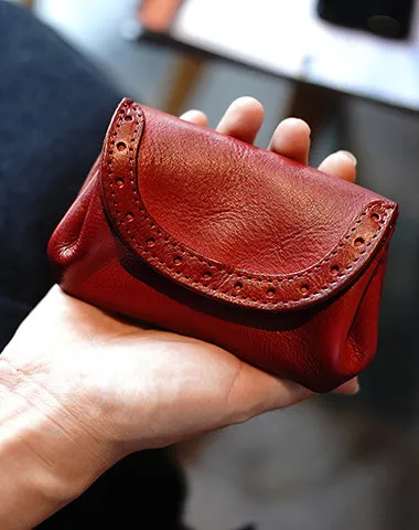 Vintage Women Coffee Leather Billfold Wallet Lace Coin Wallet Change Wallet For Women