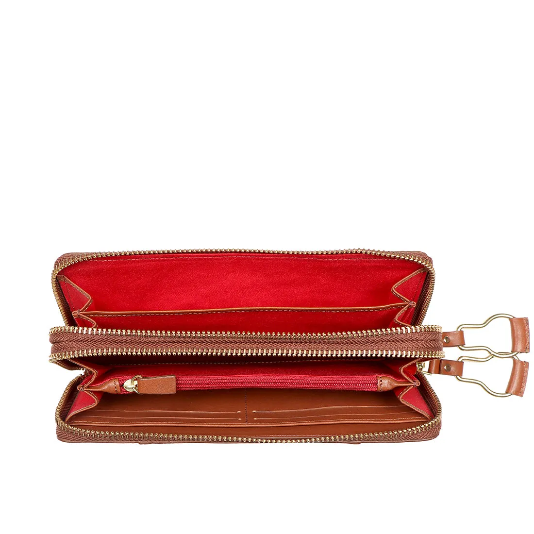 WILD ROSE W2 DOUBLE ZIP AROUND WALLET