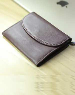 Women Coffee Leather Mini Billfold Wallet Cute Coin Wallets Slim Change Wallets For Women