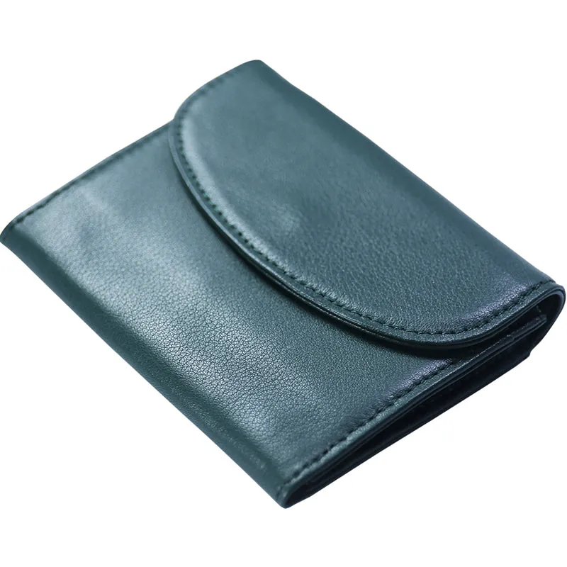 Women Navy Leather Mini Billfold Wallet Cute Coin Wallets Slim Change Wallets For Women