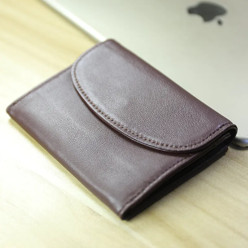 Women Navy Leather Mini Billfold Wallet Cute Coin Wallets Slim Change Wallets For Women