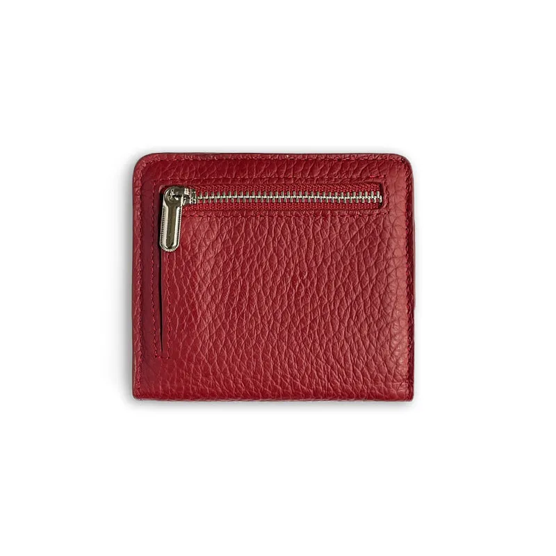 Women's Small Wallet Women's Billfold Red Leather Billfolds for Women Women's Short Wallet