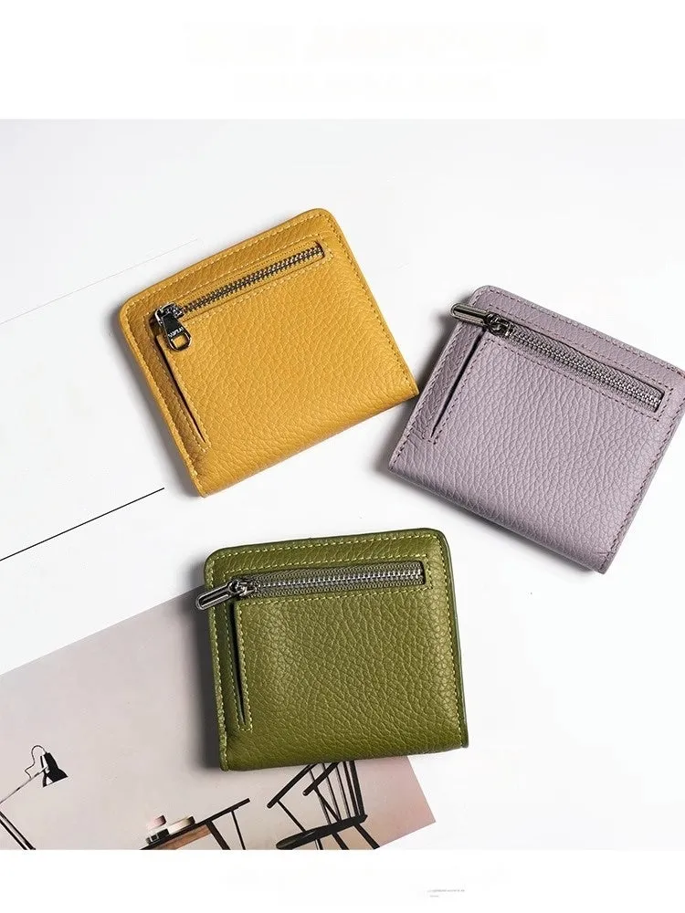 Women's Small Wallet Women's Billfold Red Leather Billfolds for Women Women's Short Wallet