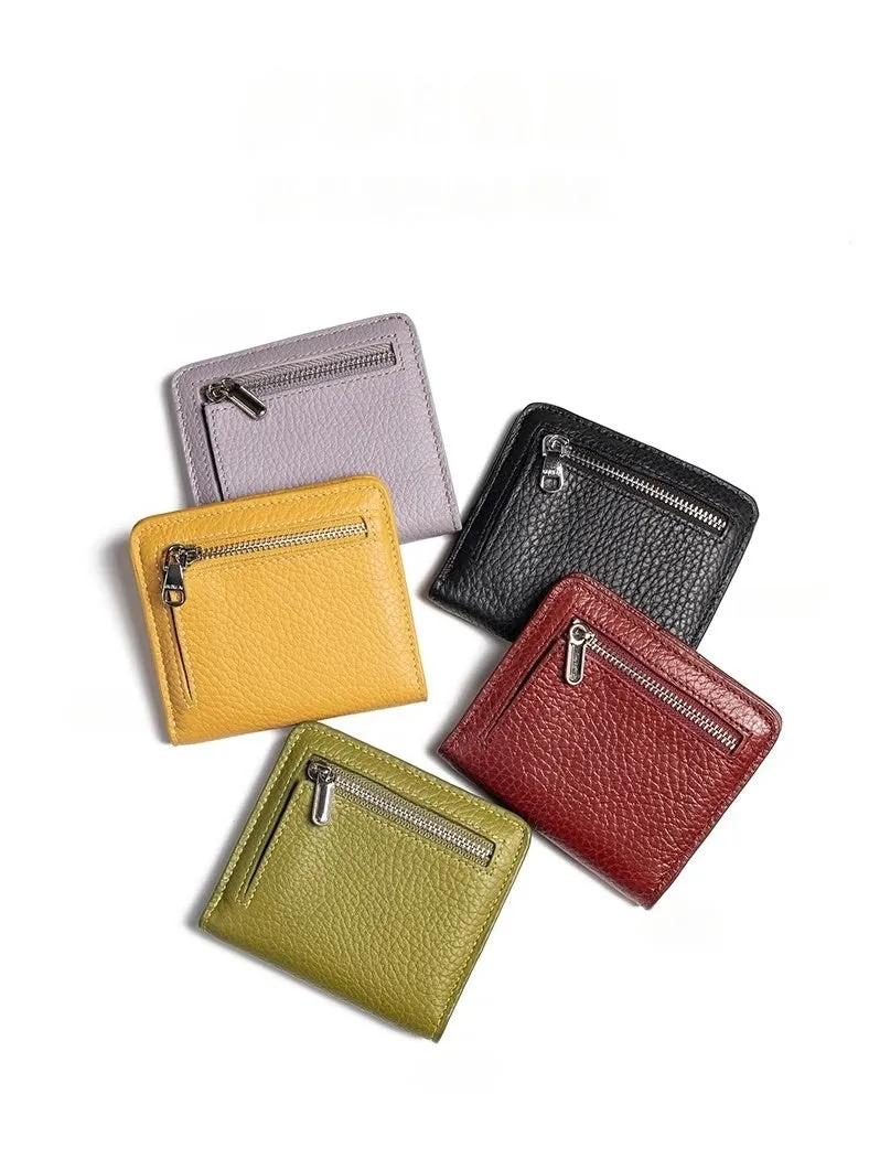 Women's Small Wallet Women's Billfold Red Leather Billfolds for Women Women's Short Wallet