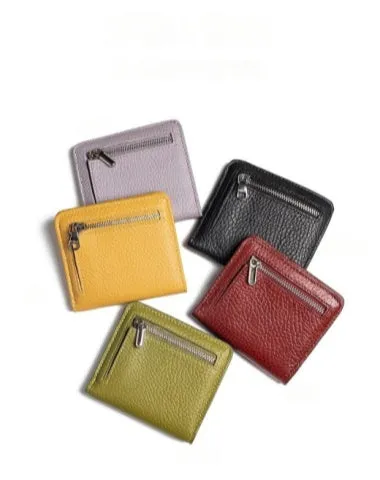 Women's Small Wallet Women's Billfold Red Leather Billfolds for Women Women's Short Wallet