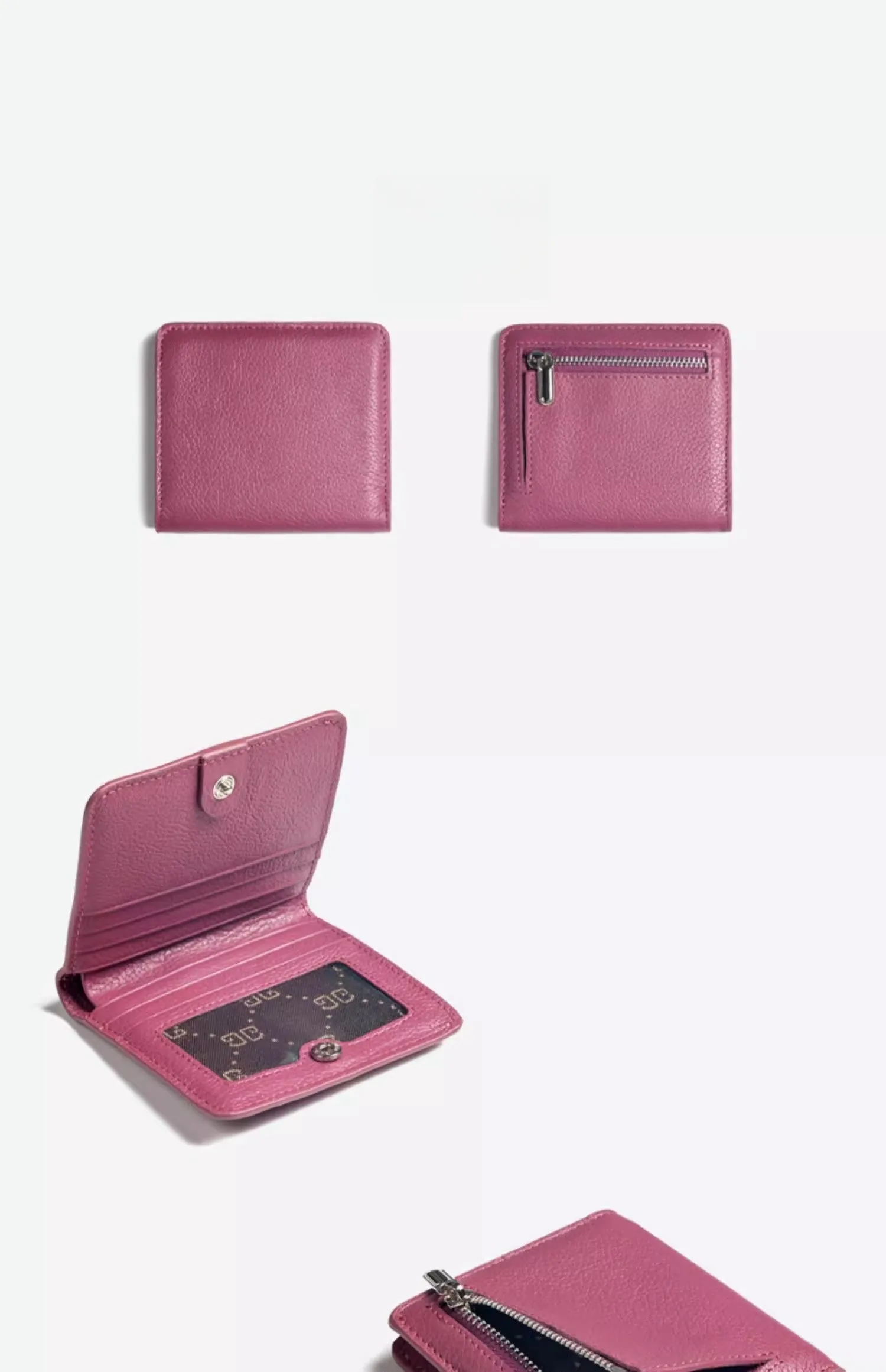 Women's Small Wallet Women's Billfold Red Leather Billfolds for Women Women's Short Wallet