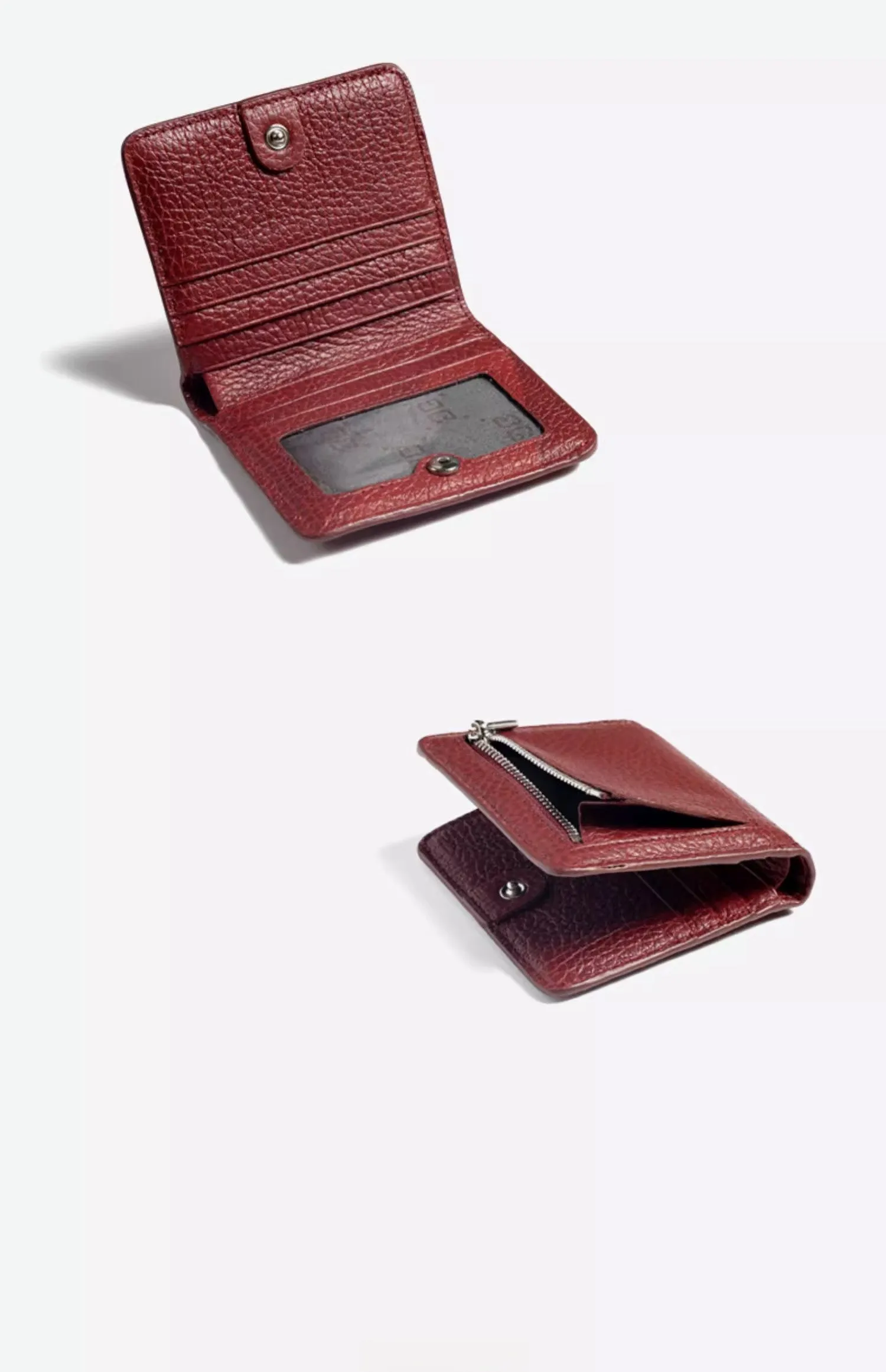Women's Small Wallet Women's Billfold Red Leather Billfolds for Women Women's Short Wallet