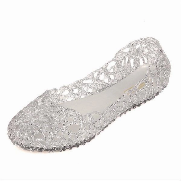 Womens Summer Jelly Ballet Flat Shoes